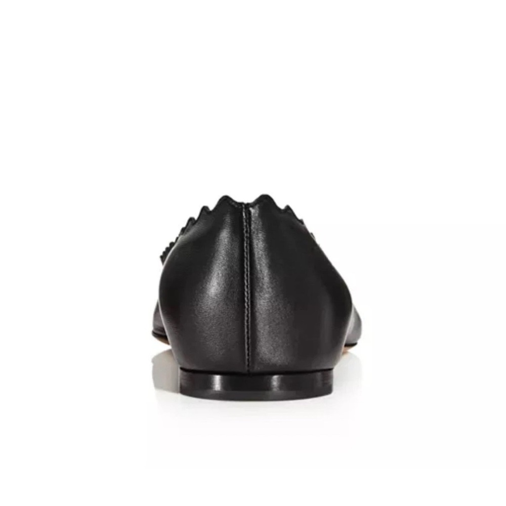 Chloe Women's Lauren Scalloped Ballet Ballerinas Flats, Black - Picture 4 of 5